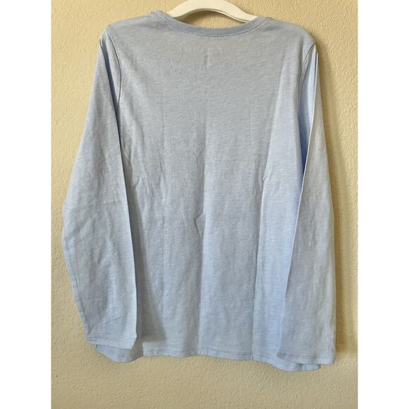 Blue Pewter Glitter Sparkle Sister Power Long Sleeve Top Size M 7/8 - Picture 3 of 3